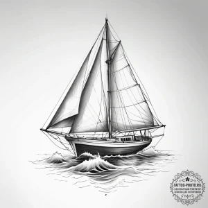 Tattoo sketch узор в виде парусника - эскиз тату (№1757627637_0, 11.09.2025 21:53) — tattoo-photo.ru