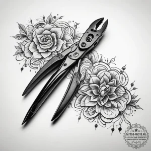 Tattoo sketch jewelry making pliers and a bea... - эскиз тату (№1757629390_0, 11.09.2025 22:23) — tattoo-photo.ru