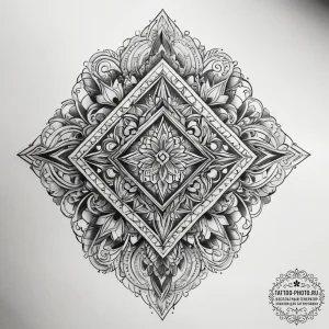 Tattoo sketch diamond, ink illustration for t... - эскиз тату (№1757629584_0, 11.09.2025 22:26) — tattoo-photo.ru