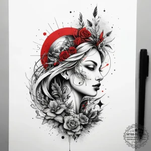 Tattoo sketch spiritual scene, ink illustrati... - эскиз тату (№1757629778_0, 11.09.2025 22:29) — tattoo-photo.ru