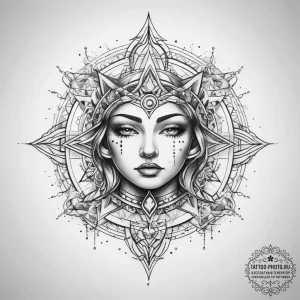 Tattoo sketch cosmic soul - эскиз тату (№1757634844_0, 11.09.2025 23:54) — tattoo-photo.ru