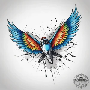 Tattoo sketch bomber plane wings, artistic ta... - эскиз тату (№1757636979_0, 12.09.2025 00:29) — tattoo-photo.ru