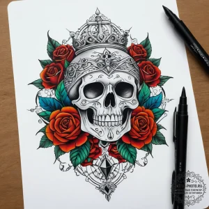 Tattoo sketch tarot card lovers, tattoo flash... - эскиз тату (№1757637366_0, 12.09.2025 00:36) — tattoo-photo.ru