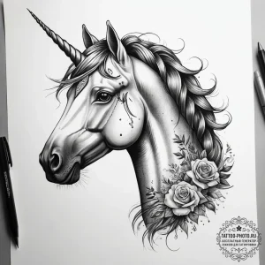 Tattoo sketch unicorn, tattoo sketch design,... - эскиз тату (№1757638919_0, 12.09.2025 01:01) — tattoo-photo.ru