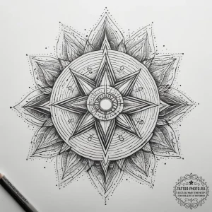 Tattoo sketch cosmic compassion, tattoo drawi... - эскиз тату (№1757640088_0, 12.09.2025 01:21) — tattoo-photo.ru