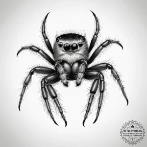 Tattoo sketch jumping spider, tattoo line art... - эскиз тату (№1757644762_0, 12.09.2025 02:39) — tattoo-photo.ru