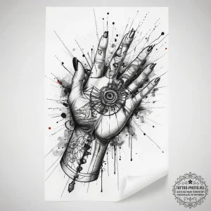 Tattoo sketch hands with a key, tattoo drawin... - эскиз тату (№1757645545_0, 12.09.2025 02:52) — tattoo-photo.ru
