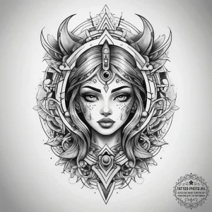 Tattoo sketch mirage, tattoo flash sheet desi... - эскиз тату (№1757645739_0, 12.09.2025 02:55) — tattoo-photo.ru