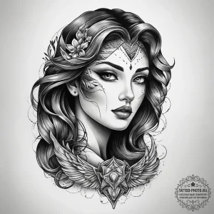 Tattoo sketch siren tattoo, artistic tattoo s... - эскиз тату (№1757646323_0, 12.09.2025 03:05) — tattoo-photo.ru