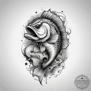 Tattoo sketch puns a bass that says "i'm a ba... - эскиз тату (№1757646910_0, 12.09.2025 03:15) — tattoo-photo.ru