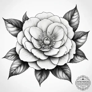 Tattoo sketch camellia - эскиз тату (№1757648663_0, 12.09.2025 03:44) — tattoo-photo.ru