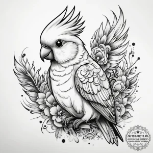 Tattoo sketch cockatiel, tattoo flash sheet d... - эскиз тату (№1757649631_0, 12.09.2025 04:00) — tattoo-photo.ru