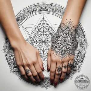 Tattoo sketch hands with a mirror, artistic t... - эскиз тату (№1757652546_0, 12.09.2025 04:49) — tattoo-photo.ru