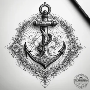Tattoo sketch anchor, tattoo drawing outline,... - эскиз тату (№1757652935_0, 12.09.2025 04:55) — tattoo-photo.ru