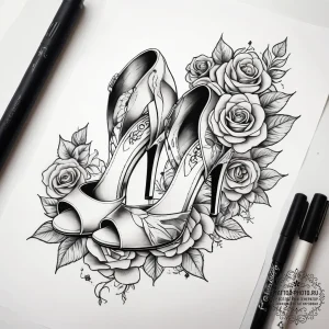 Tattoo sketch high heel shoe, ink illustratio... - эскиз тату (№1757654106_0, 12.09.2025 05:15) — tattoo-photo.ru