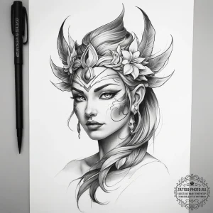 Tattoo sketch genasi - эскиз тату (№1757657624_0, 12.09.2025 06:13) — tattoo-photo.ru
