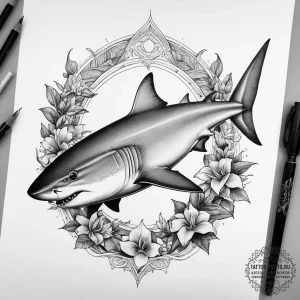 Tattoo sketch lemon shark, tattoo drawing out... - эскиз тату (№1757658206_0, 12.09.2025 06:23) — tattoo-photo.ru
