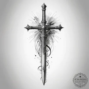 Tattoo sketch sword, ink illustration for tat... - эскиз тату (№1757659378_0, 12.09.2025 06:42) — tattoo-photo.ru