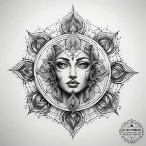 Tattoo sketch sacred lore - эскиз тату (№1757661124_0, 12.09.2025 07:12) — tattoo-photo.ru