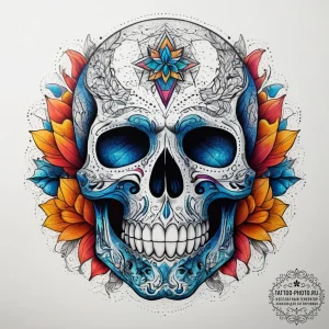 Tattoo sketch skull tattoo, concept art for t... - эскиз тату (№1757662293_0, 12.09.2025 07:31) — tattoo-photo.ru