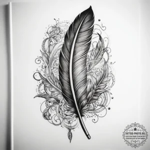 Tattoo sketch historical book with a quill - эскиз тату (№1757662492_0, 12.09.2025 07:34) — tattoo-photo.ru