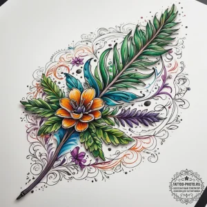 Tattoo sketch rosemary with a quote, tattoo d... - эскиз тату (№1757664440_0, 12.09.2025 08:07) — tattoo-photo.ru