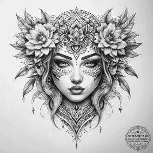 Tattoo sketch узор в виде солнца - эскиз тату (№1757665610_0, 12.09.2025 08:26) — tattoo-photo.ru