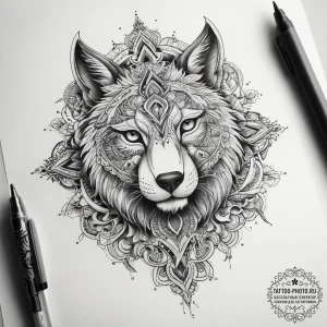 Tattoo sketch cosmic animal, tattoo sketch de... - эскиз тату (№1757665805_0, 12.09.2025 08:30) — tattoo-photo.ru