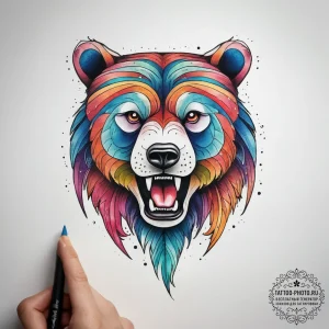 Tattoo sketch bear claw, tattoo sketch design... - эскиз тату (№1757668726_0, 12.09.2025 09:18) — tattoo-photo.ru