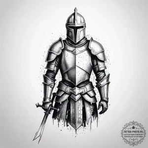 Tattoo sketch brave knight, tattoo sketch des... - эскиз тату (№1757669704_0, 12.09.2025 09:35) — tattoo-photo.ru