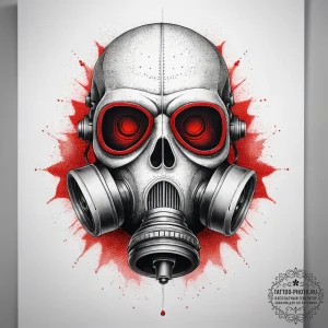 Tattoo sketch skull with a gas mask, tattoo d... - эскиз тату (№1757669899_0, 12.09.2025 09:38) — tattoo-photo.ru