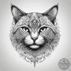 Tattoo sketch узор в виде сердца с кошкой, ta... - эскиз тату (№1757672237_0, 12.09.2025 10:17) — tattoo-photo.ru