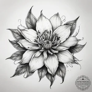 Tattoo sketch witch hazel flower, concept art... - эскиз тату (№1757674184_0, 12.09.2025 10:49) — tattoo-photo.ru