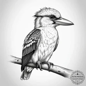Tattoo sketch puns a kookaburra that says "i'... - эскиз тату (№1757674573_0, 12.09.2025 10:56) — tattoo-photo.ru