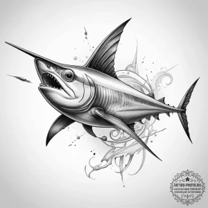 Tattoo sketch swordfish - эскиз тату (№1757674766_0, 12.09.2025 10:59) — tattoo-photo.ru