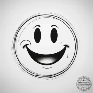 Tattoo sketch rave smiley face - эскиз тату (№1757675547_0, 12.09.2025 11:12) — tattoo-photo.ru