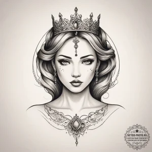 Tattoo sketch princess tattoo, artistic tatto... - эскиз тату (№1757688397_0, 12.09.2025 14:46) — tattoo-photo.ru