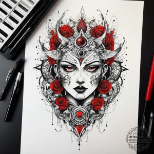 Tattoo sketch mystical strength, artistic tat... - эскиз тату (№1757688976_0, 12.09.2025 14:56) — tattoo-photo.ru