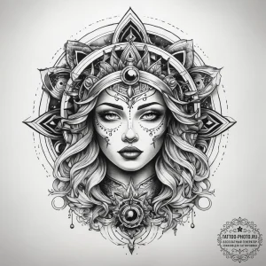 Tattoo sketch cosmic myth, artistic tattoo sk... - эскиз тату (№1757689562_0, 12.09.2025 15:06) — tattoo-photo.ru
