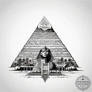 Tattoo sketch egyptian pyramid - эскиз тату (№1757689950_0, 12.09.2025 15:12) — tattoo-photo.ru