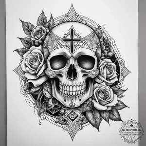 Tattoo sketch cosmic narrative, ink illustrat... - эскиз тату (№1757691702_0, 12.09.2025 15:41) — tattoo-photo.ru