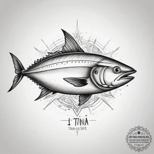 Tattoo sketch puns a tuna that says "i'm a tu... - эскиз тату (№1757695398_0, 12.09.2025 16:43) — tattoo-photo.ru