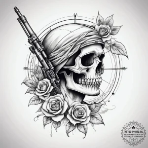 Tattoo sketch sniper silhouette, tattoo line... - эскиз тату (№1757696174_0, 12.09.2025 16:56) — tattoo-photo.ru