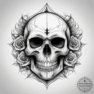 Tattoo sketch skull, tattoo drawing outline,... - эскиз тату (№1757700293_0, 12.09.2025 18:04) — tattoo-photo.ru