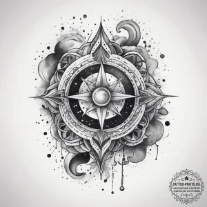 Tattoo sketch cosmic tale, ink illustration f... - эскиз тату (№1757700889_0, 12.09.2025 18:14) — tattoo-photo.ru