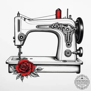 Tattoo sketch sewing a sewing machine, tattoo... - эскиз тату (№1757703240_0, 12.09.2025 18:54) — tattoo-photo.ru