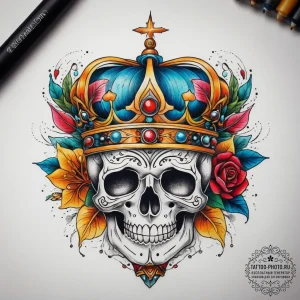 Tattoo sketch crown, ink illustration for tat... - эскиз тату (№1757703627_0, 12.09.2025 19:00) — tattoo-photo.ru
