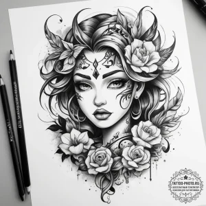 Tattoo sketch dream, artistic tattoo sketch,... - эскиз тату (№1757705002_0, 12.09.2025 19:23) — tattoo-photo.ru