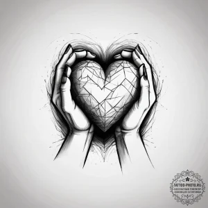 Tattoo sketch hands with a heart, tattoo sket... - эскиз тату (№1757705207_0, 12.09.2025 19:26) — tattoo-photo.ru