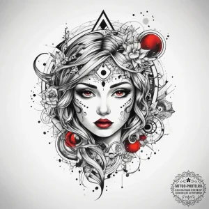 Tattoo sketch cosmic tale, ink illustration f... - эскиз тату (№1757706809_0, 12.09.2025 19:53) — tattoo-photo.ru